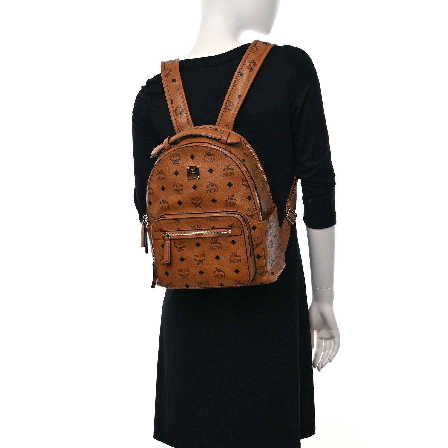 MCM Visetos Small Stark Backpack Cognac 2 of 10