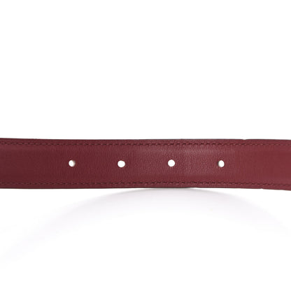 Hermes Swift Epsom 24mm Belt Strap 75 Rouge Grenat Craie 5 of 7