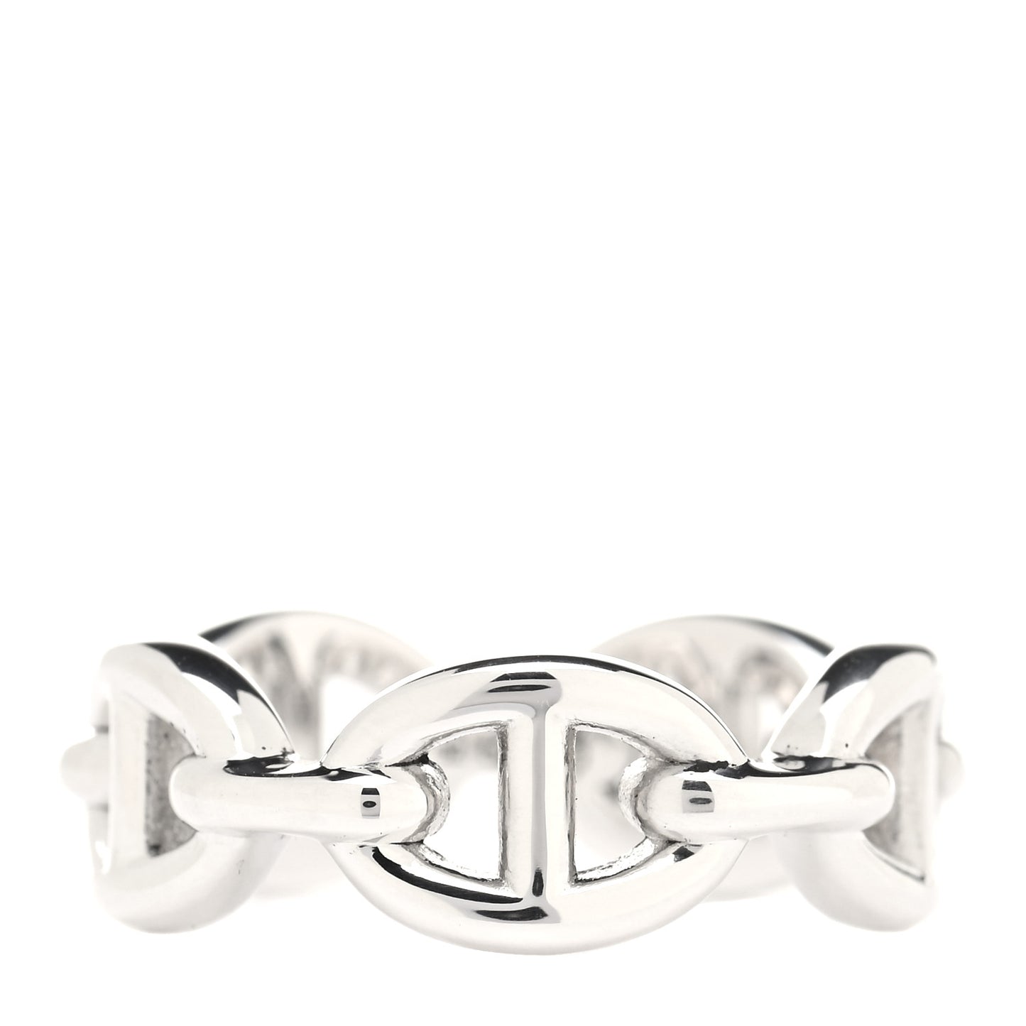 Sterling Silver PM Chaine d'Ancre Enchainee Band Ring 52 6