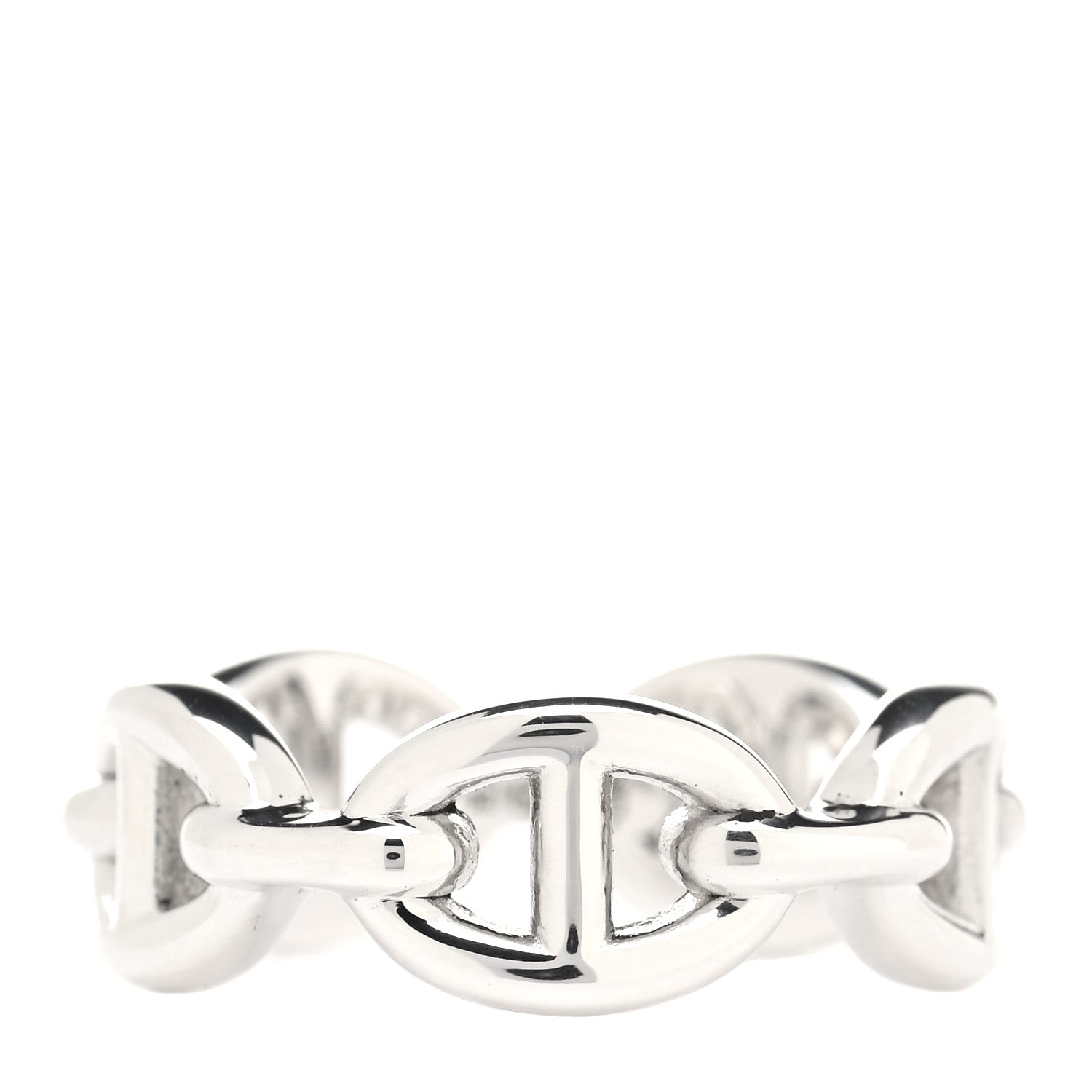 Hermes Sterling Silver PM Chaine d'Ancre Enchainee Band Ring 52 6 3 of 7