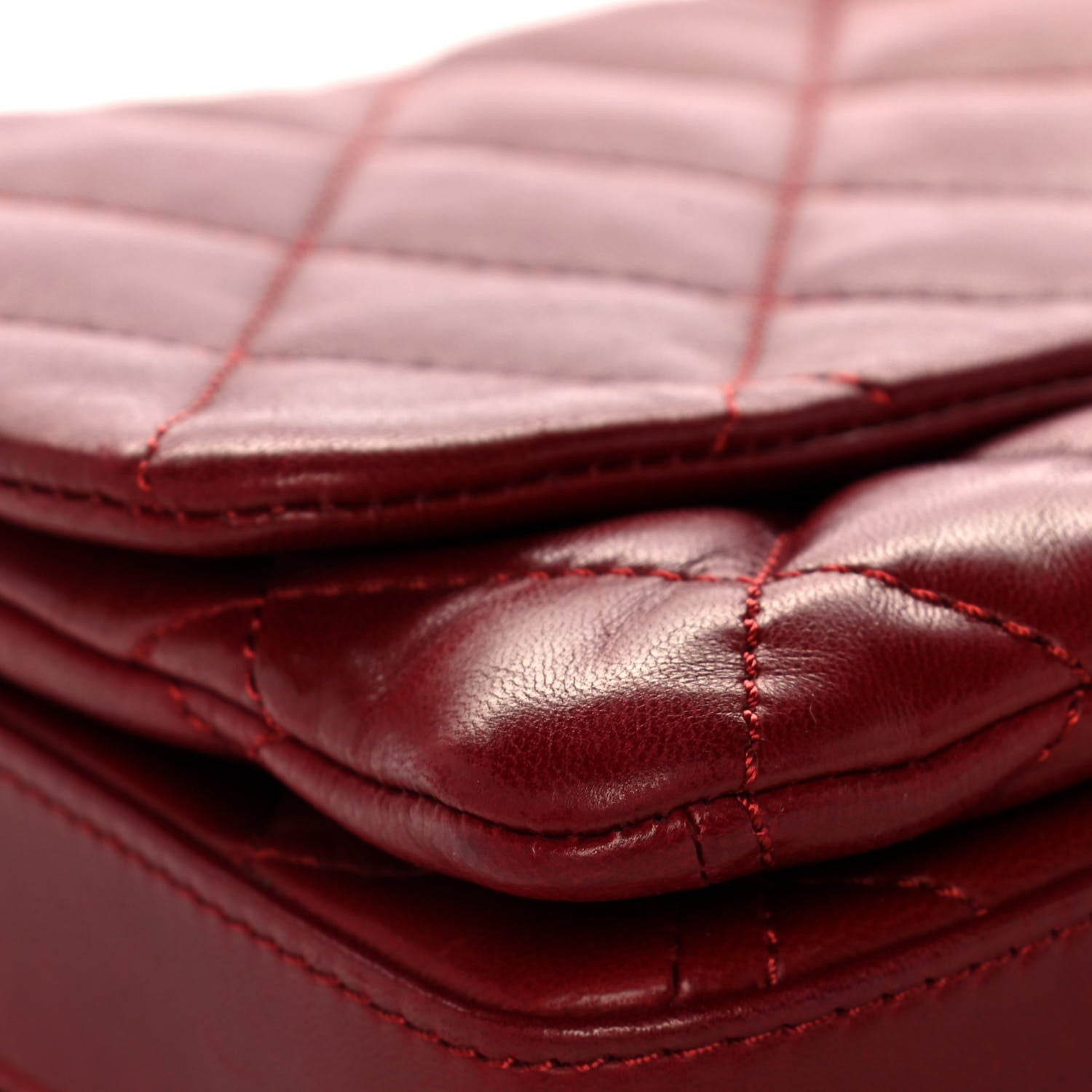 Chanel Lambskin Quilted Jumbo Chanel 3 Flap Red 9 of 16