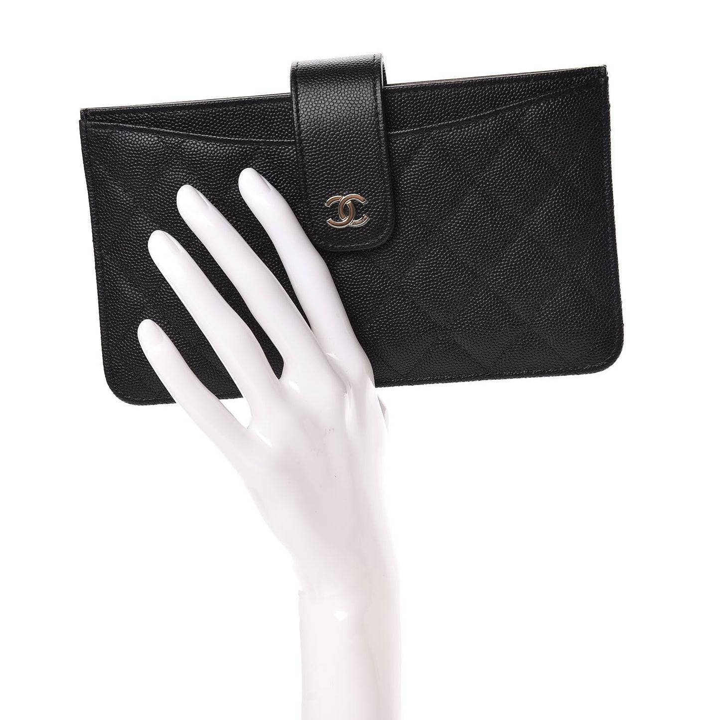 Caviar Quilted Classic Strap Pouch Black