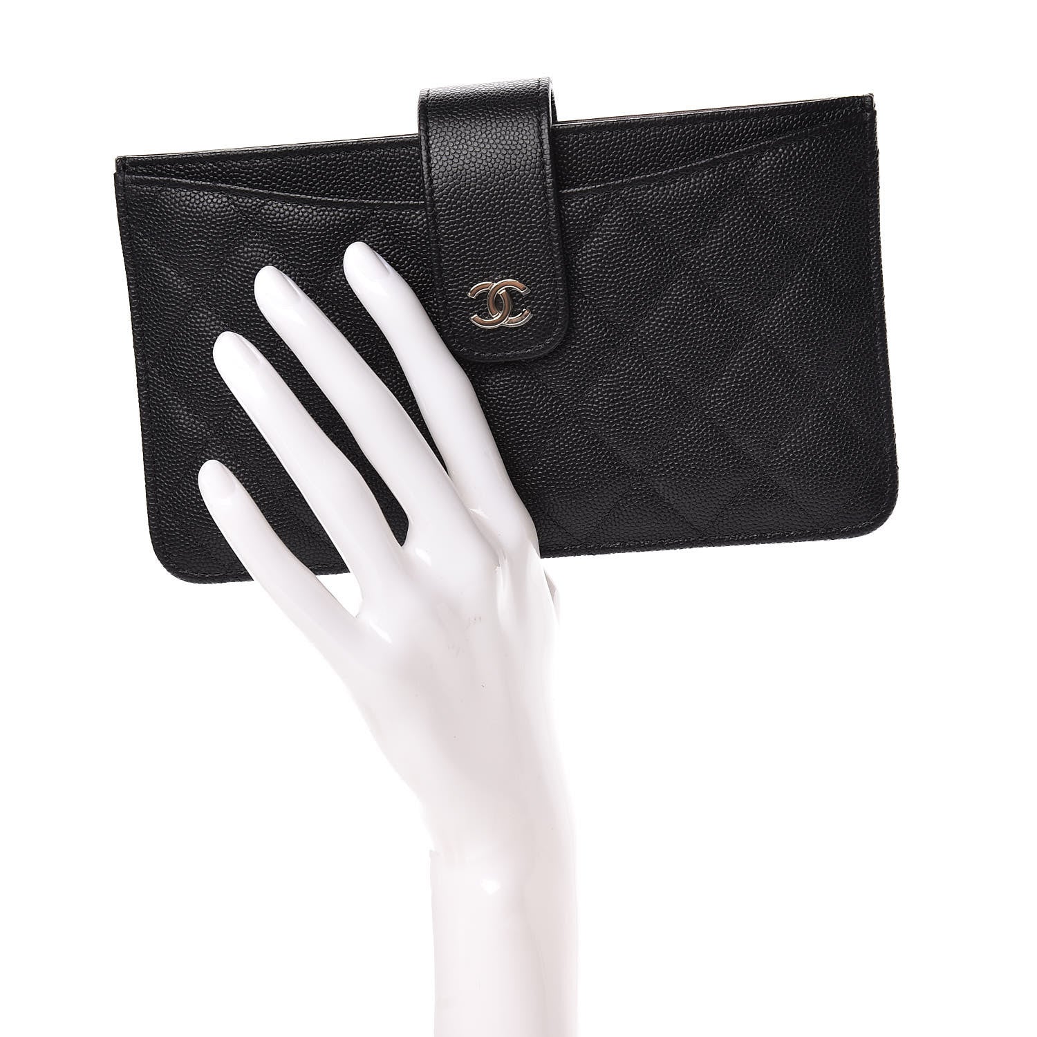 Chanel Caviar Quilted Classic Strap Pouch Black 2 of 11