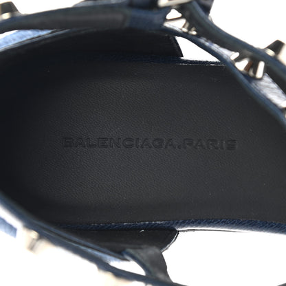 Balenciaga Agneau Pony Hair Studded Thong Sandals 36 Blue 7 of 9