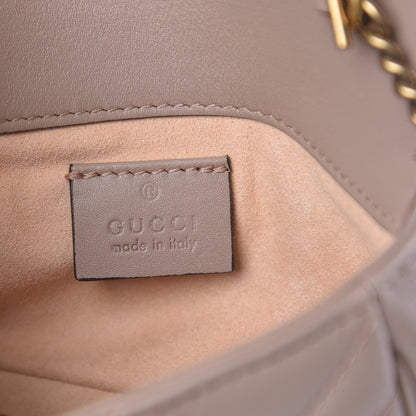 Gucci Calfskin Matelasse Super Mini GG Marmont Shoulder Bag Porcelain Rose 6 of 12