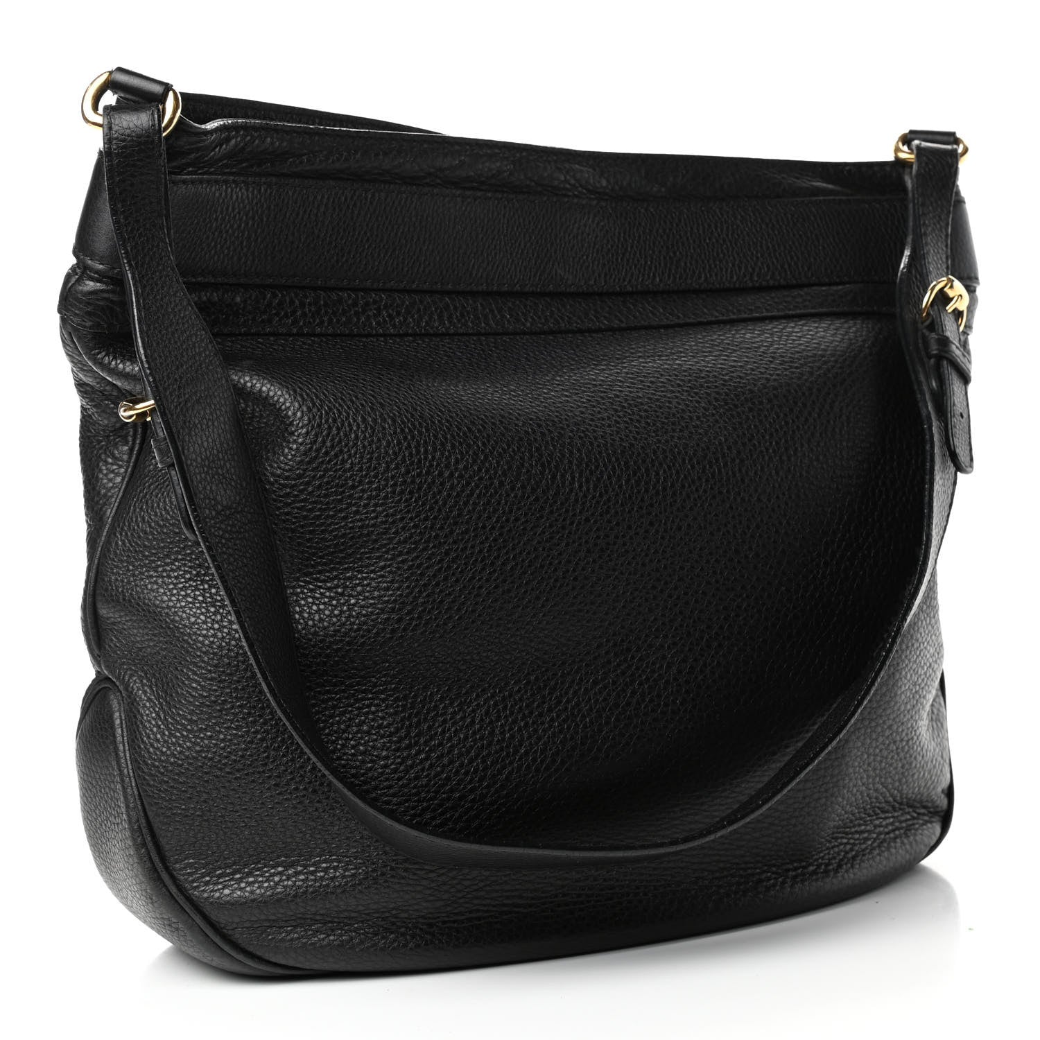 Gucci Pebbled Calfskin Large Ride Shoulder Bag Black 2 of 4