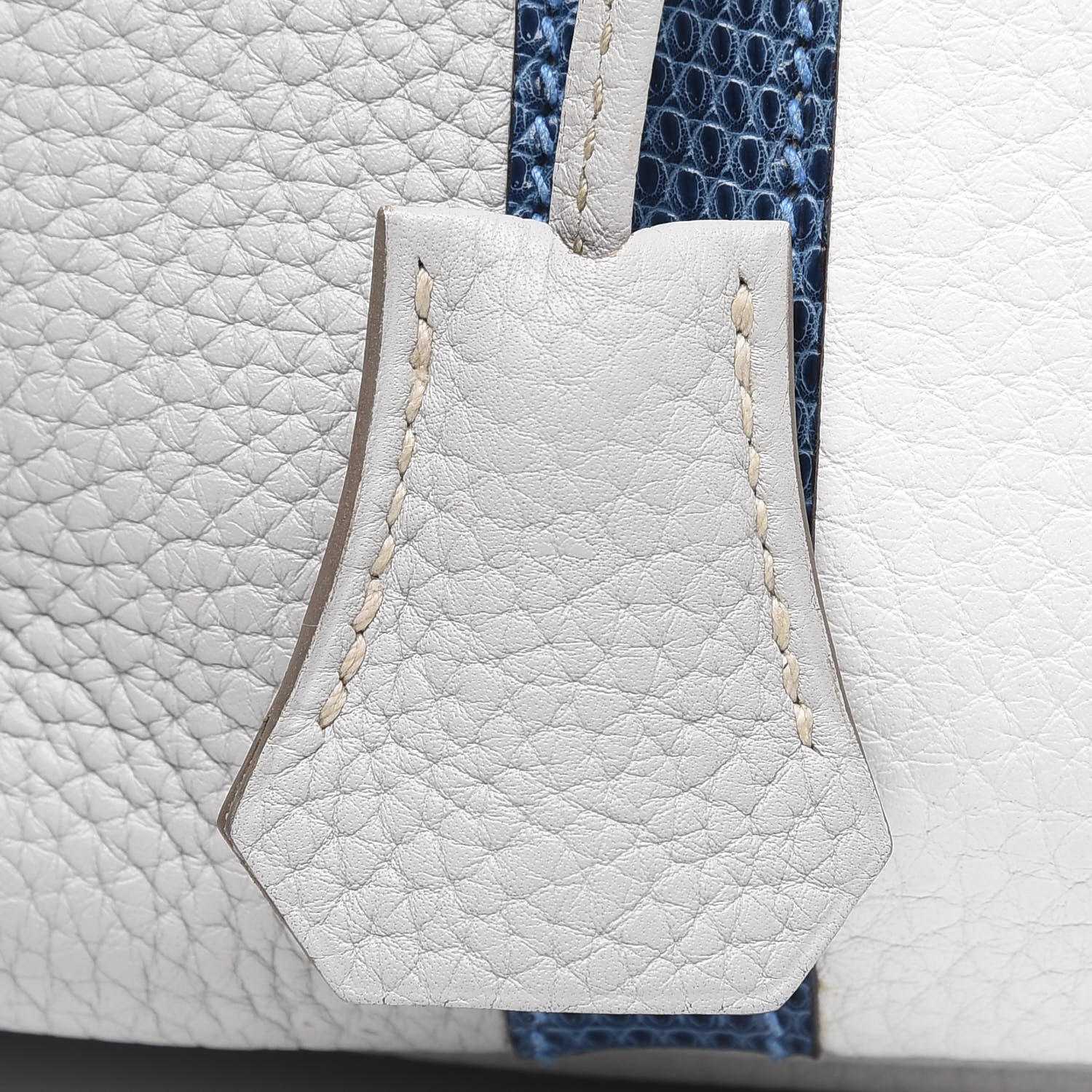 Hermes Taurillon Clemence Lizard Club Birkin 35 Gris Perle White Mykonos 30 of 31