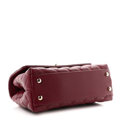 Chanel Caviar Quilted Mini Coco Handle Flap Burgundy 4 of 11