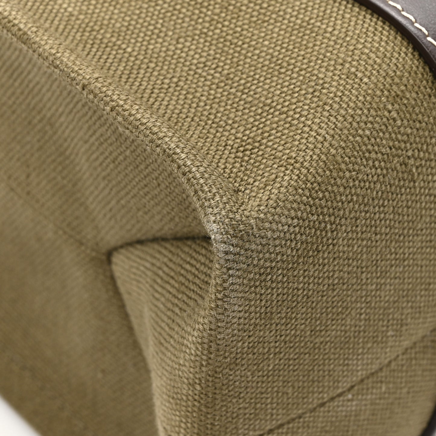 Linen Calfskin Medium Woody Tote Warm Green
