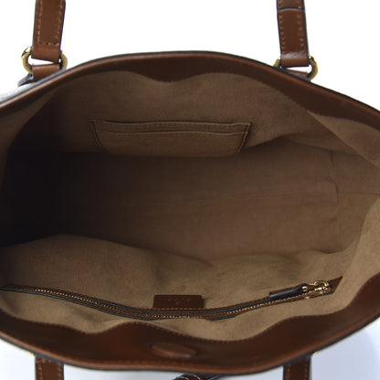 Gucci GG Supreme Monogram Linea A Foldover Tote Brown 4 of 9