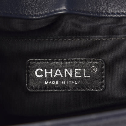 Chanel Faded Calfskin Quilted Medium Studded Boy Flap Black 6 of 13