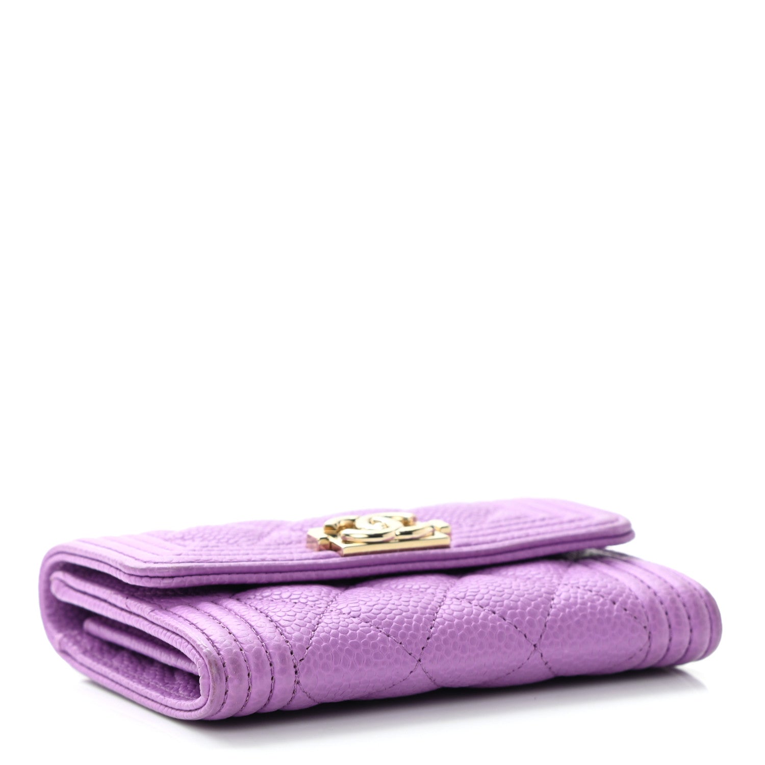 Chanel Caviar Quilted Boy Flap Card Holder Purple 4 of 10