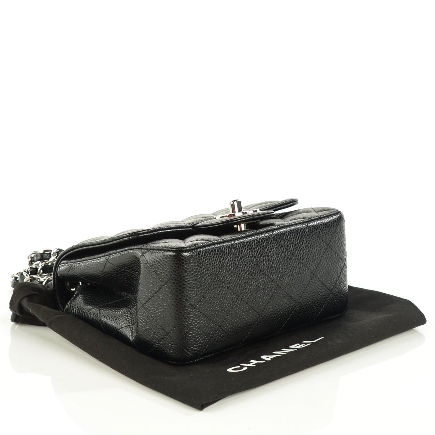 Caviar Quilted Mini Square Flap Black