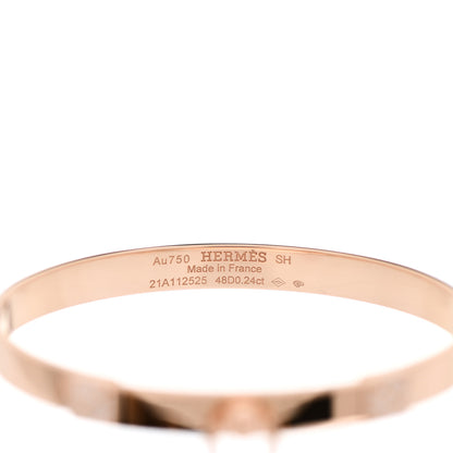 Hermes 18K Rose Gold Diamond PM Collier De Chien Bracelet SH 3 of 3