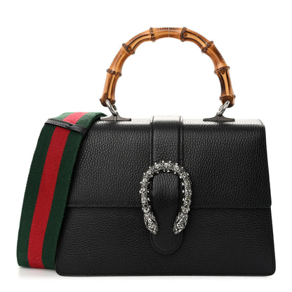 Gucci Dollar Calfskin Crystal Web Medium Dionysus Bamboo Top Handle Bag Black Black Diamond 1 of 13