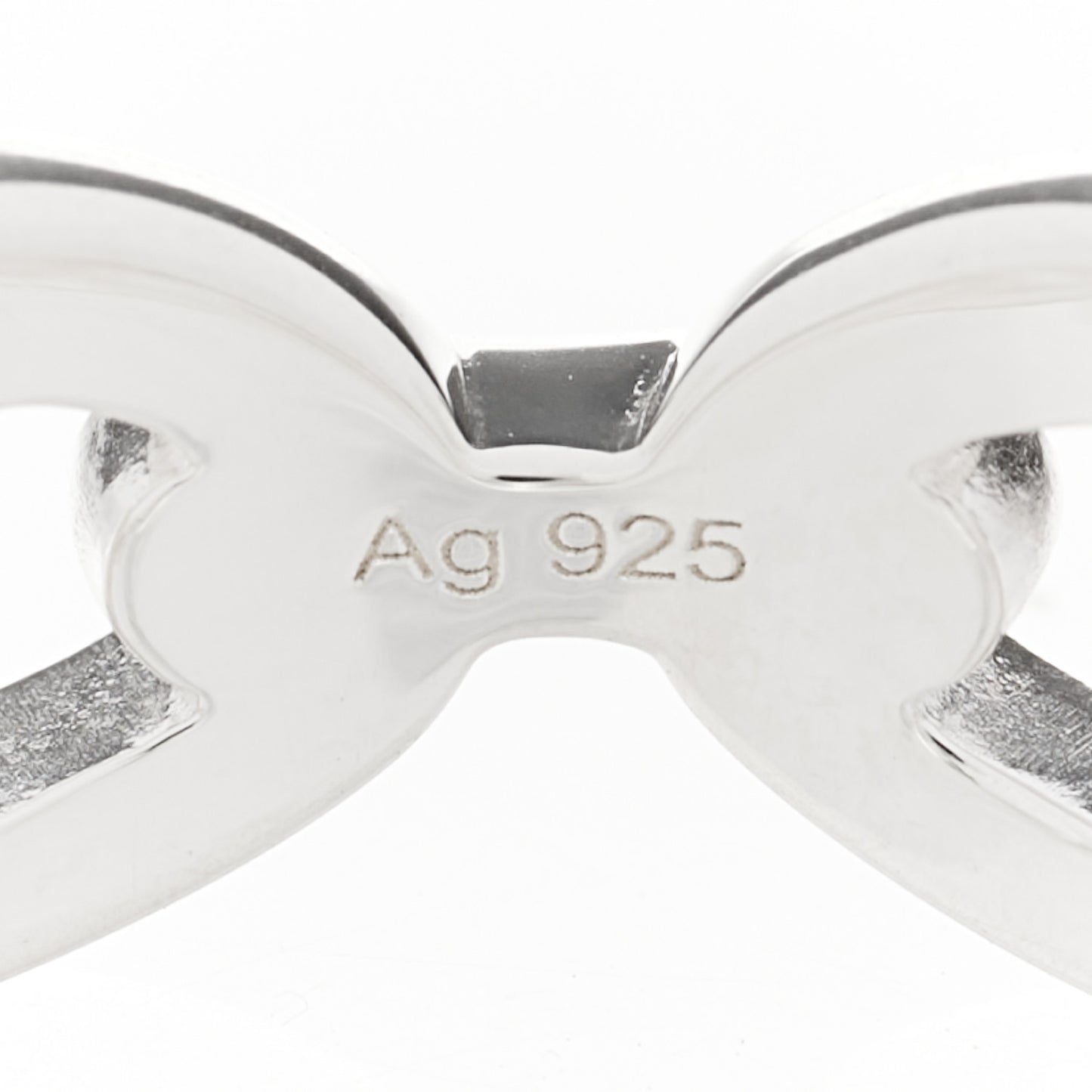 Sterling Silver PM Chaine d'Ancre Enchainee Band Ring 53 6.5