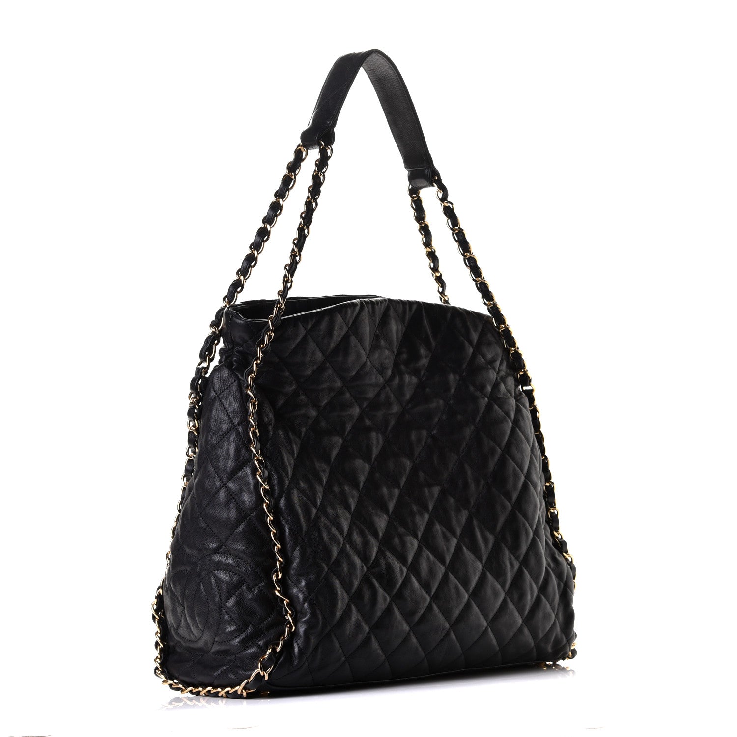 Chanel Calfskin Quilted Large Chain Me Hobo Black 2 of 5