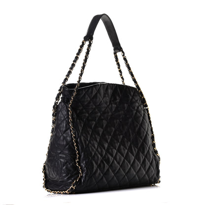 Chanel Calfskin Quilted Large Chain Me Hobo Black 2 of 5