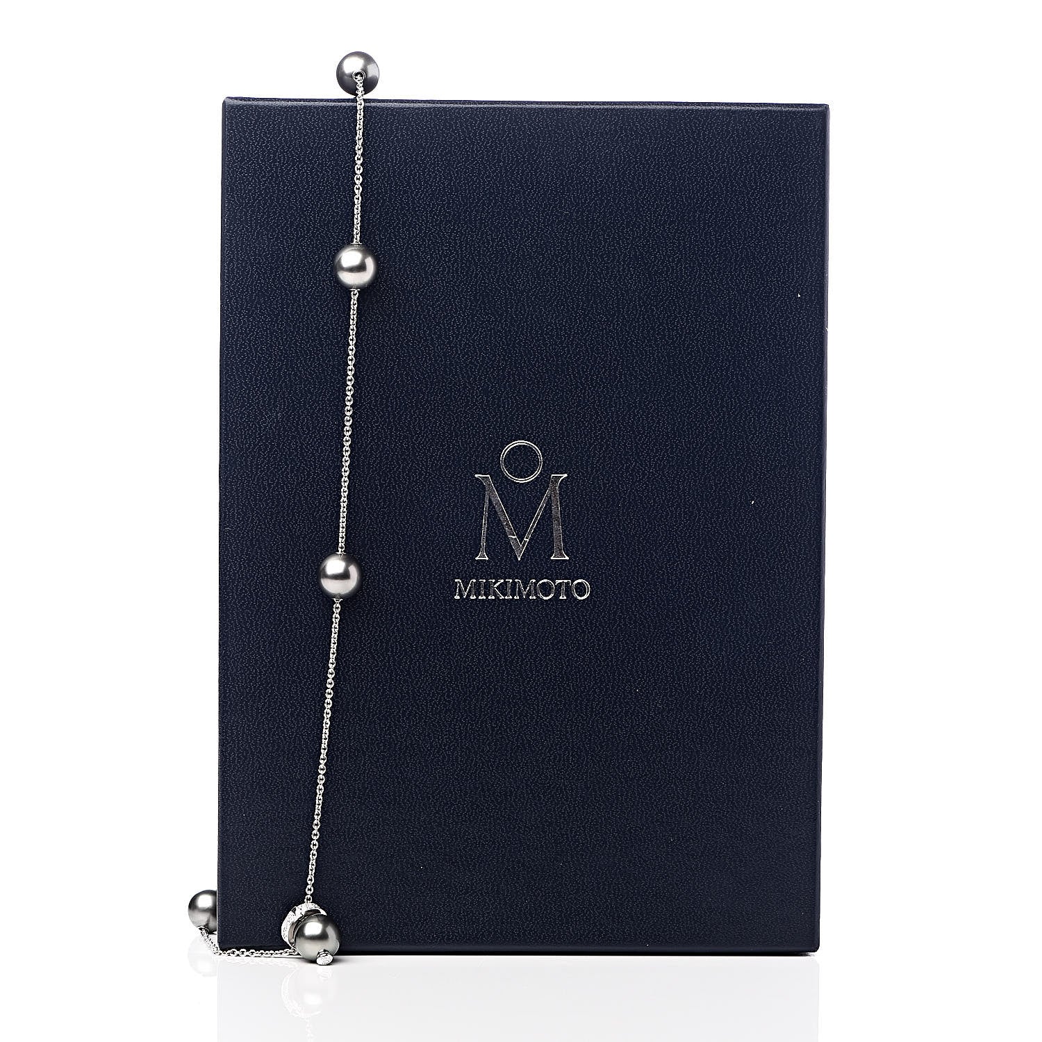 Mikimoto 18K White Gold Diamond Black South Sea Pearl 10mm Pearls In Motion Necklace 7 of 7