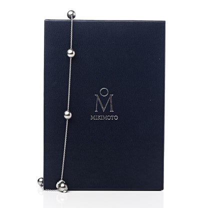 Mikimoto 18K White Gold Diamond Black South Sea Pearl 10mm Pearls In Motion Necklace 7 of 7