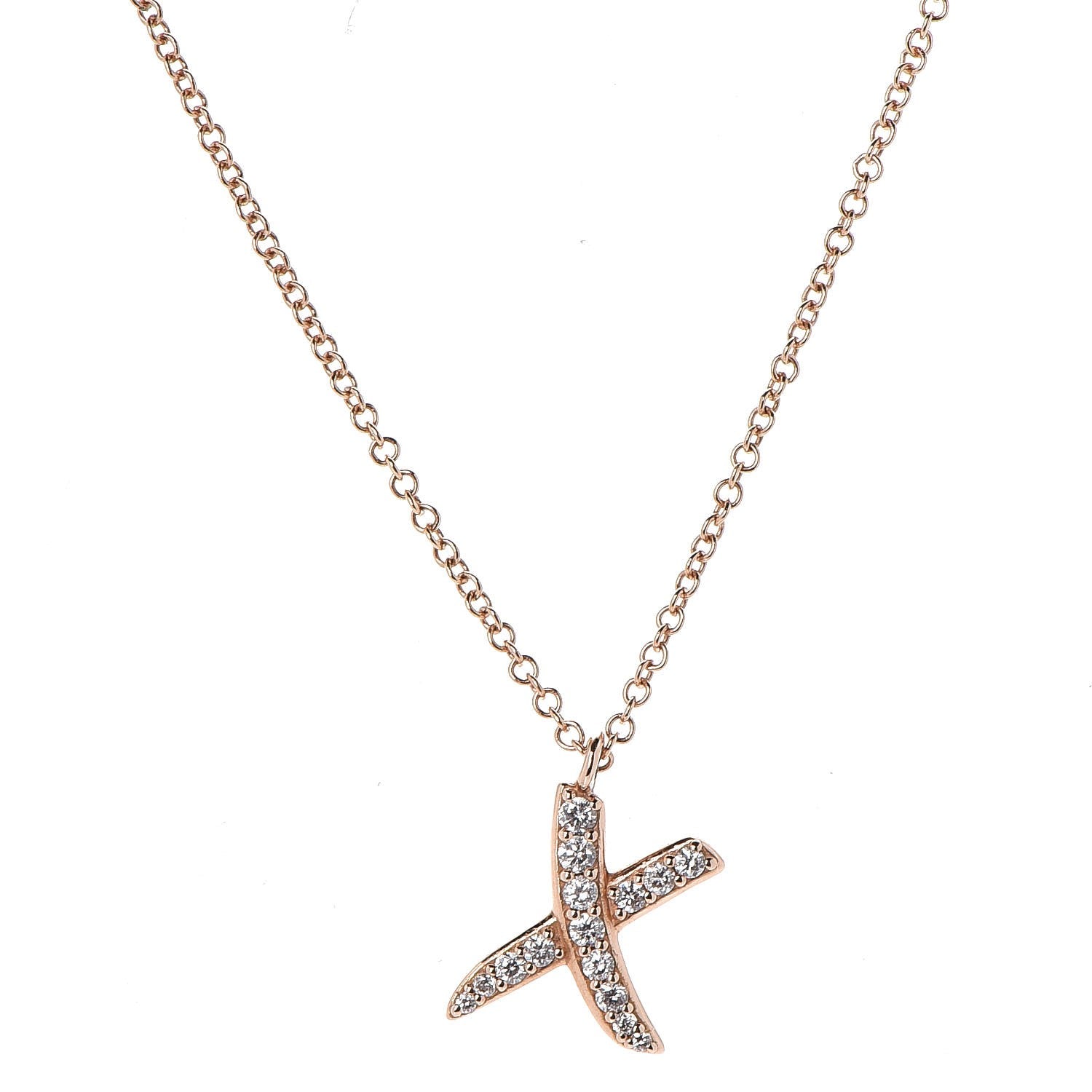 Tiffany 18K Yellow Gold Diamond Paloma Picasso Graffiti X Pendant Necklace 4 of 6