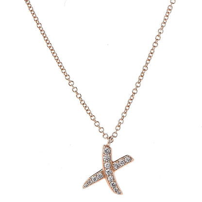Tiffany 18K Yellow Gold Diamond Paloma Picasso Graffiti X Pendant Necklace 4 of 6