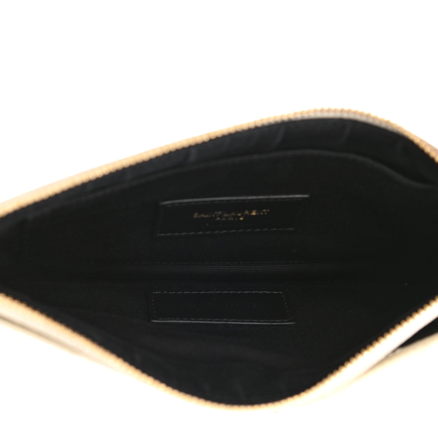 Saint Laurent Grain De Poudre Chevron Monogram Large Bill Pouch Blanc Vintage 5 of 13