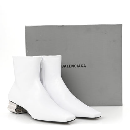Balenciaga Sheepskin Typo Ankle Booties 39 White 10 of 10