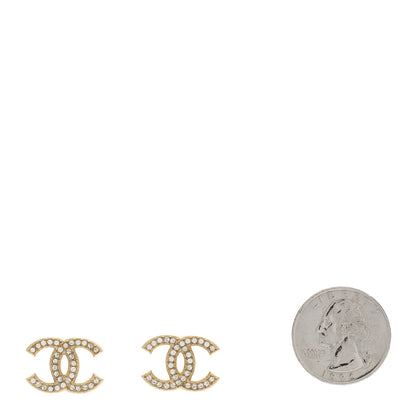 Chanel Crystal CC Earrings Gold 2 of 5