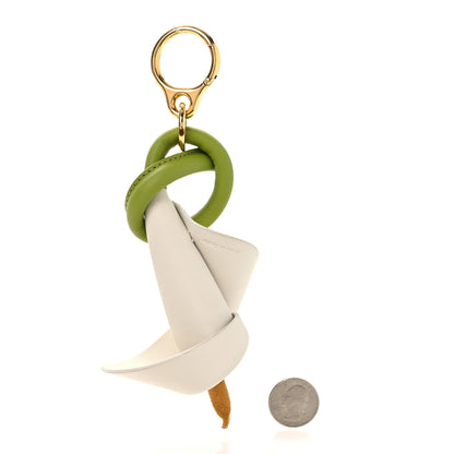 Loewe Calfskin Callalily Bag Charm Green White 2 of 5