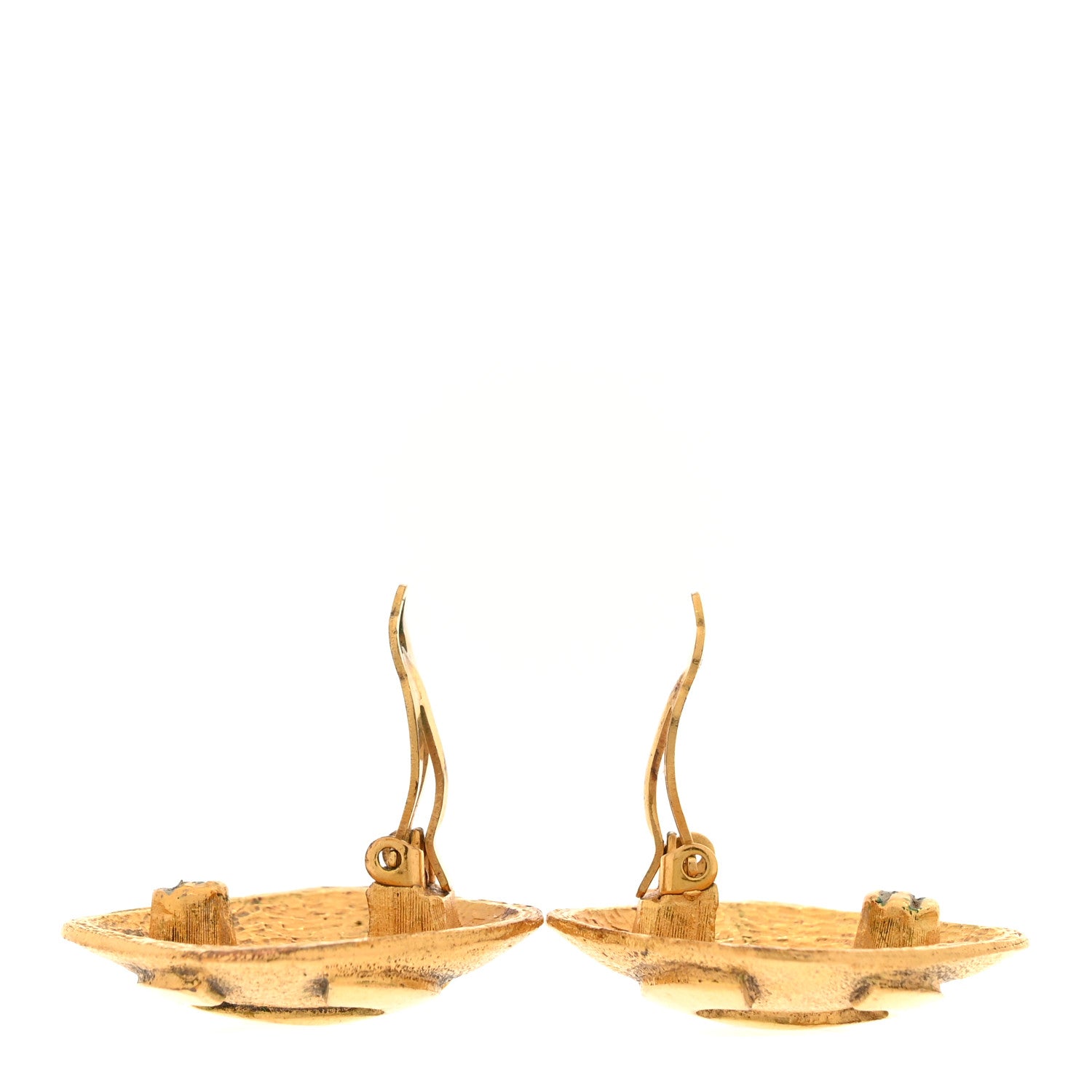 Chanel CC Diamond Shaped Clip On Earrings Gold 3 of 5