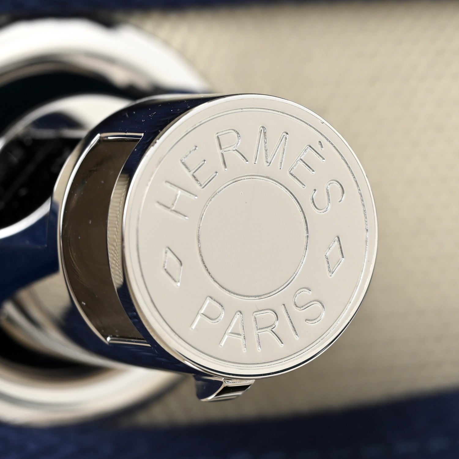 Hermes Toile H Vache Hunter Herbag Zip Retourne 31 PM Beton Bleu Saphir 8 of 11