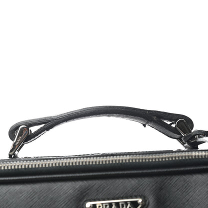 Prada Saffiano Rolling Suitcase Black 10 of 12