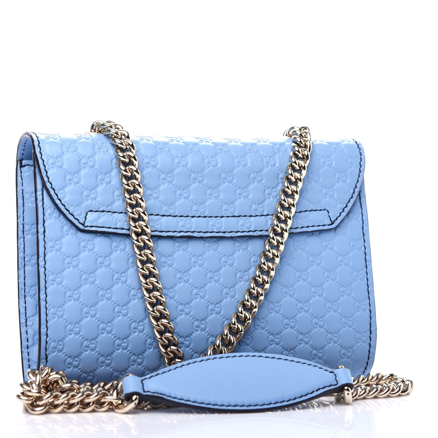 Gucci Soft Microguccissima Mini Emily Chain Shoulder Bag Mineral Blue 3 of 10