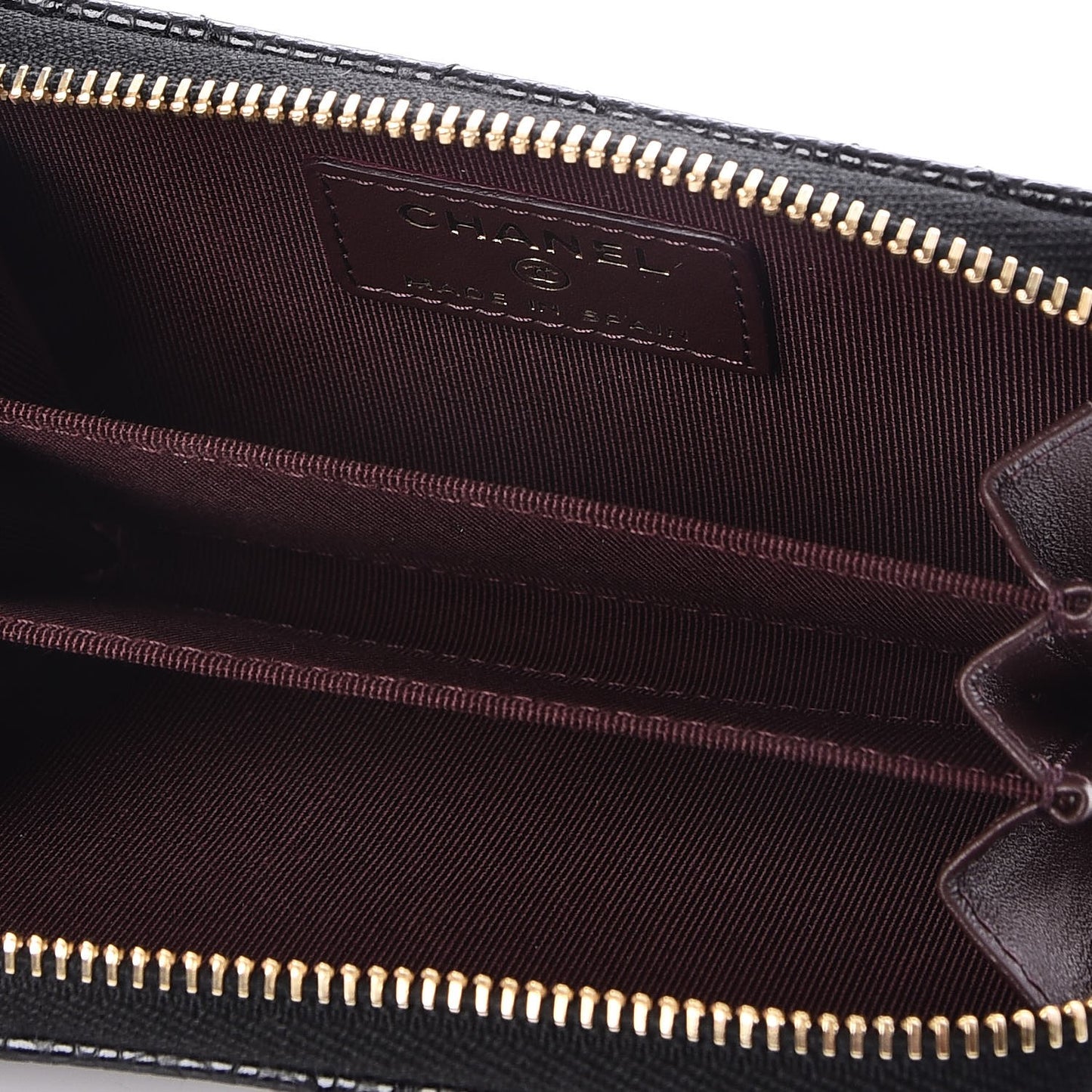 Caviar Quilted Zip Coin Purse Black