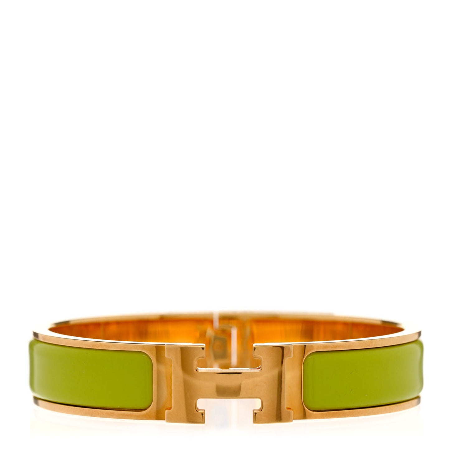 Enamel Narrow Clic Clac H Bracelet GM Vert Prairie