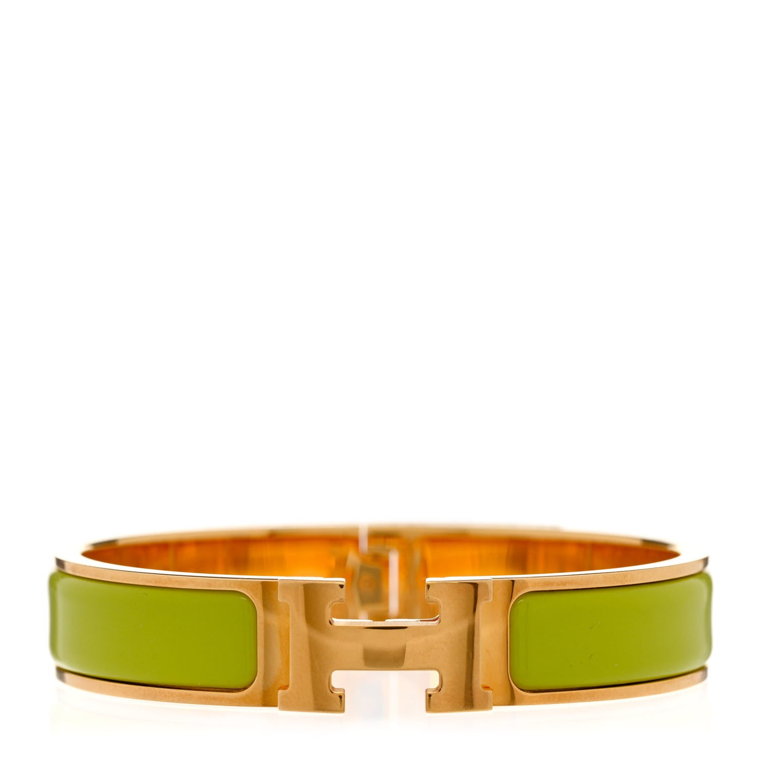Hermes Enamel Narrow Clic Clac H Bracelet GM Vert Prairie 1 of 5