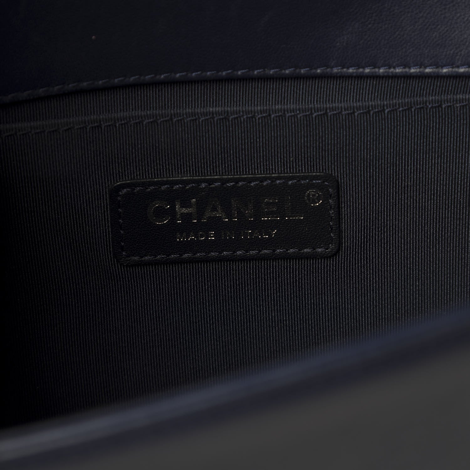 Chanel Calfskin Tweed Double Stitch Medium Boy Flap Navy Blue 11 of 14