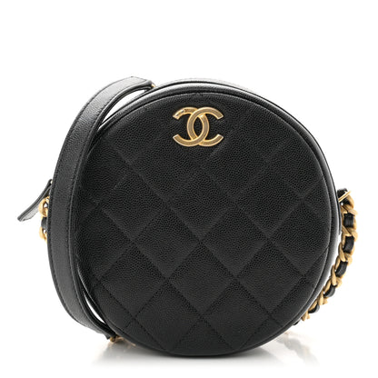 Chanel Caviar Quilted Small Round Bag With Chain Black 1 of 10