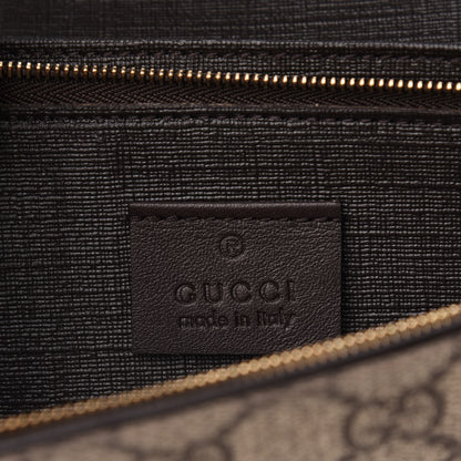 Gucci GG Supreme Monogram GG Pierce Chain Clutch Wallet Beige Ebony Cocoa 6 of 7