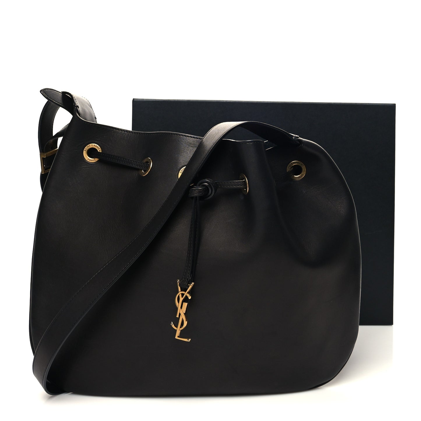 Smooth Calfskin Paris VII Large Flat Hobo Black
