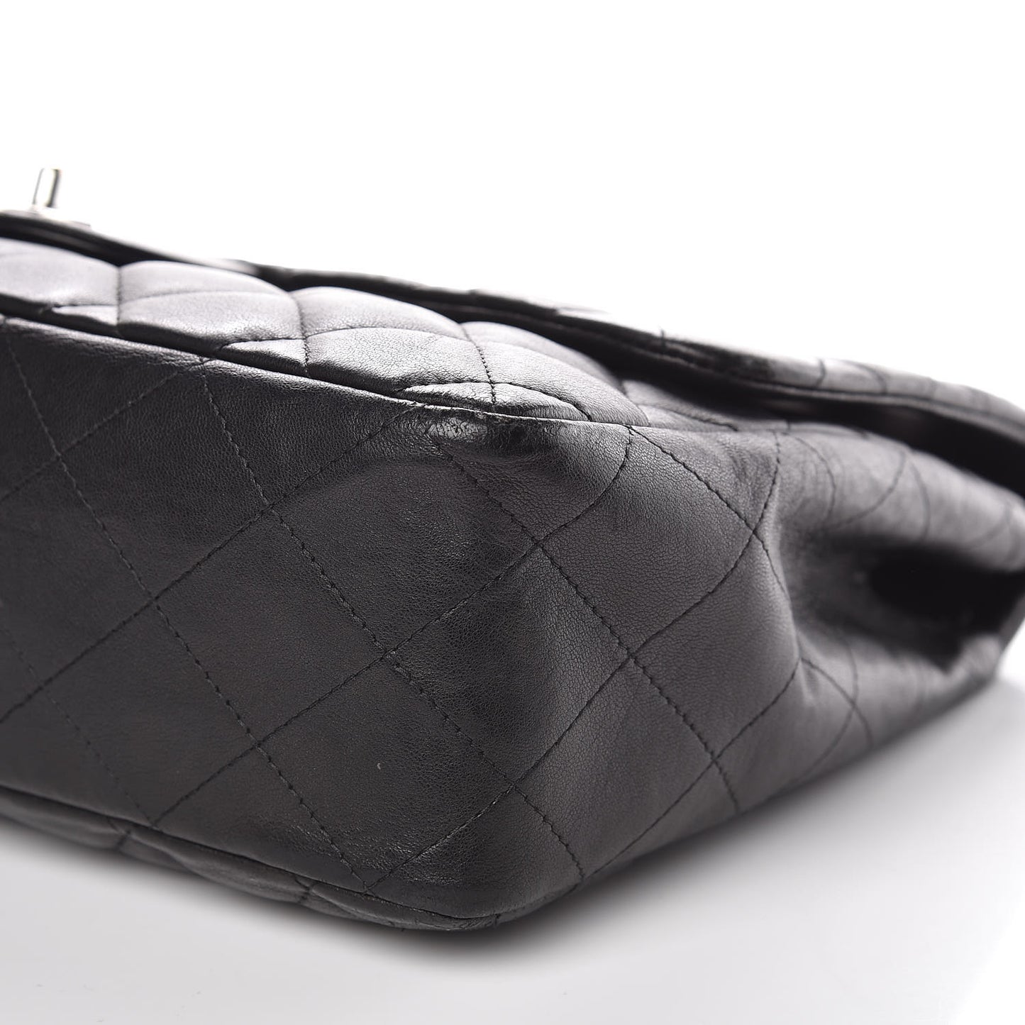 Lambskin Quilted Jumbo Single Flap Black