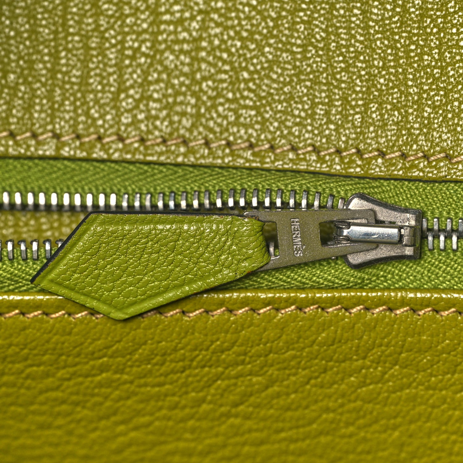 Hermes Chevre Mysore Bi-Color Birkin 30 Vert Anis Vert Chartreuse 21 of 39