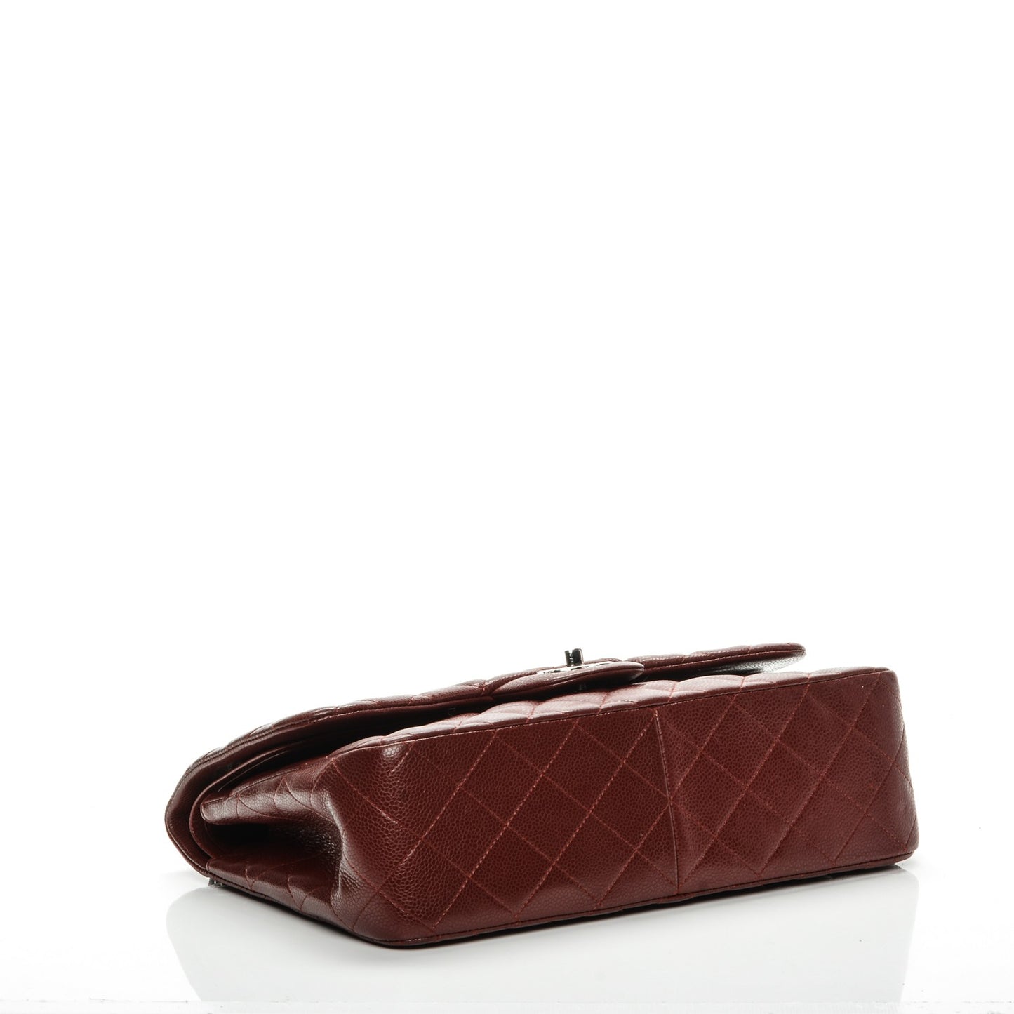 Caviar Quilted Jumbo Double Flap Dark Red