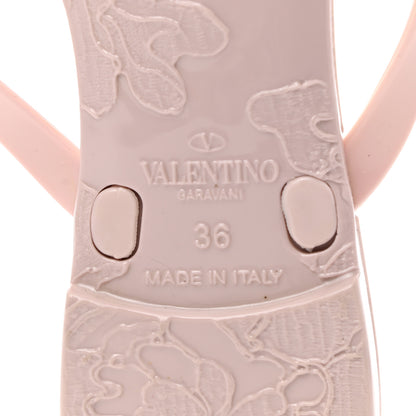 Valentino Garavani PVC Jelly Rockstud Bow Thong Sandals 36 Water Rose 6 of 7