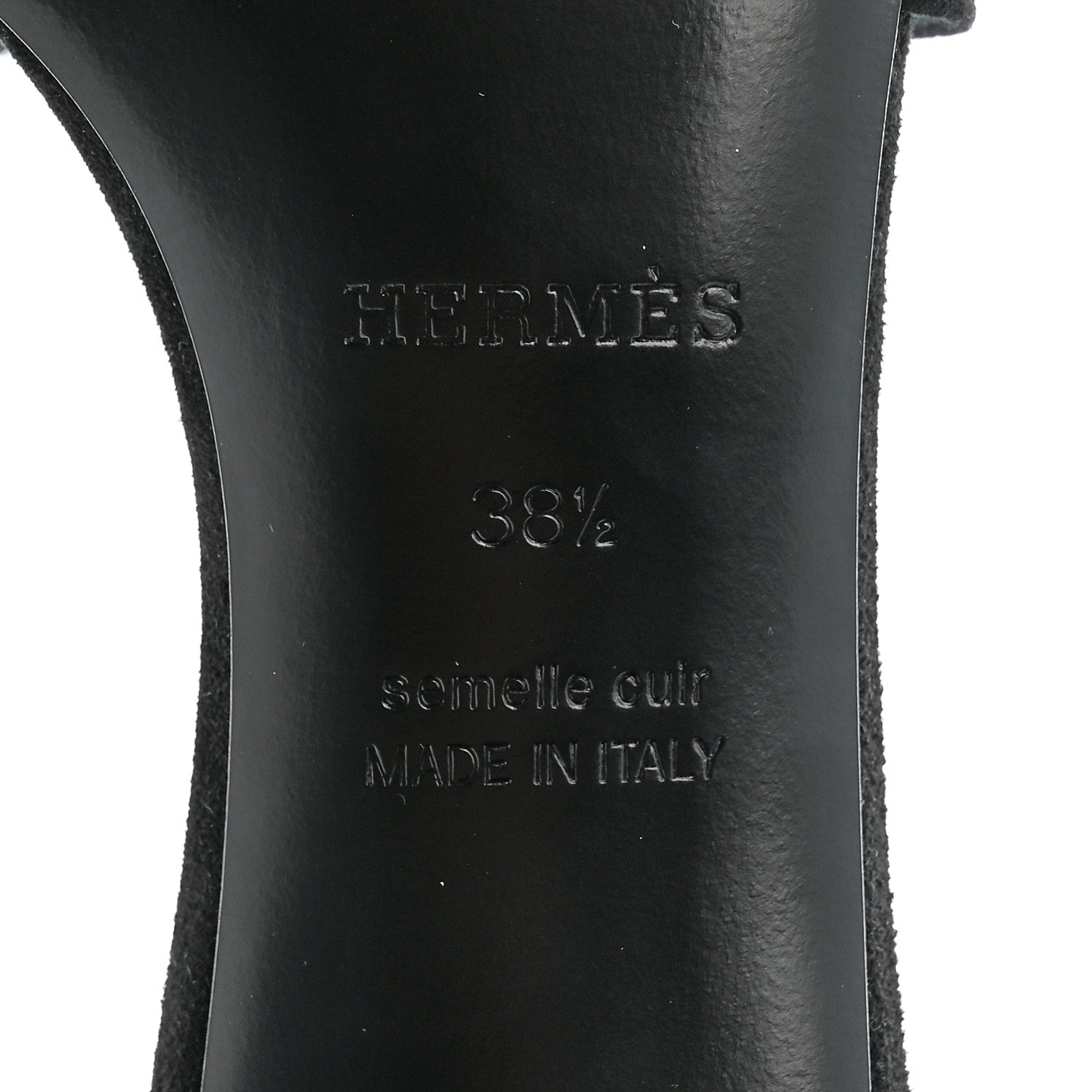 Hermes Suede Goatskin Oasis Sandals 38.5 Black 7 of 9