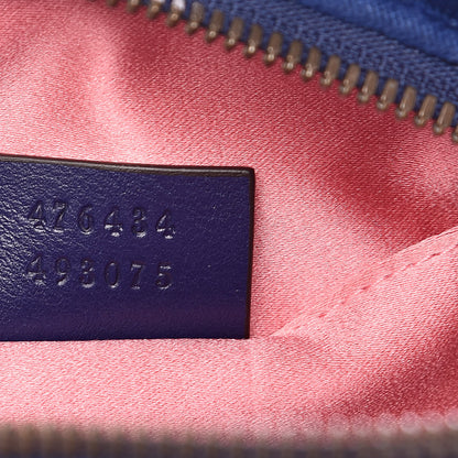 Gucci Velvet Matelasse GG Marmont Belt Bag 85 34 Cobalt Blue 7 of 10