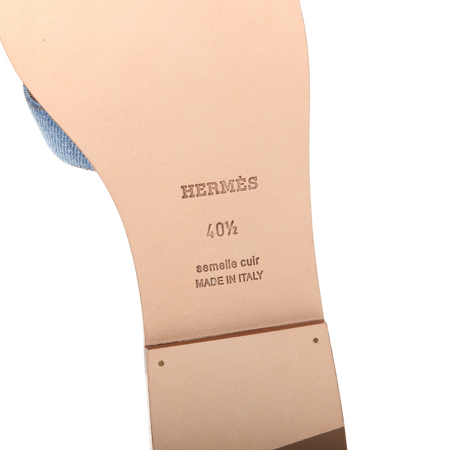 Denim Canvas Oran Sandals 40.5 Bleu Clair