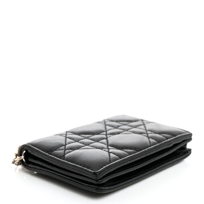 Christian Dior Lambskin Cannage Small Lady Dior Flap Card Holder Black 4 of 8