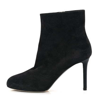 Chanel Suede Grosgrain CC Short Boots 38 Black 1 of 10